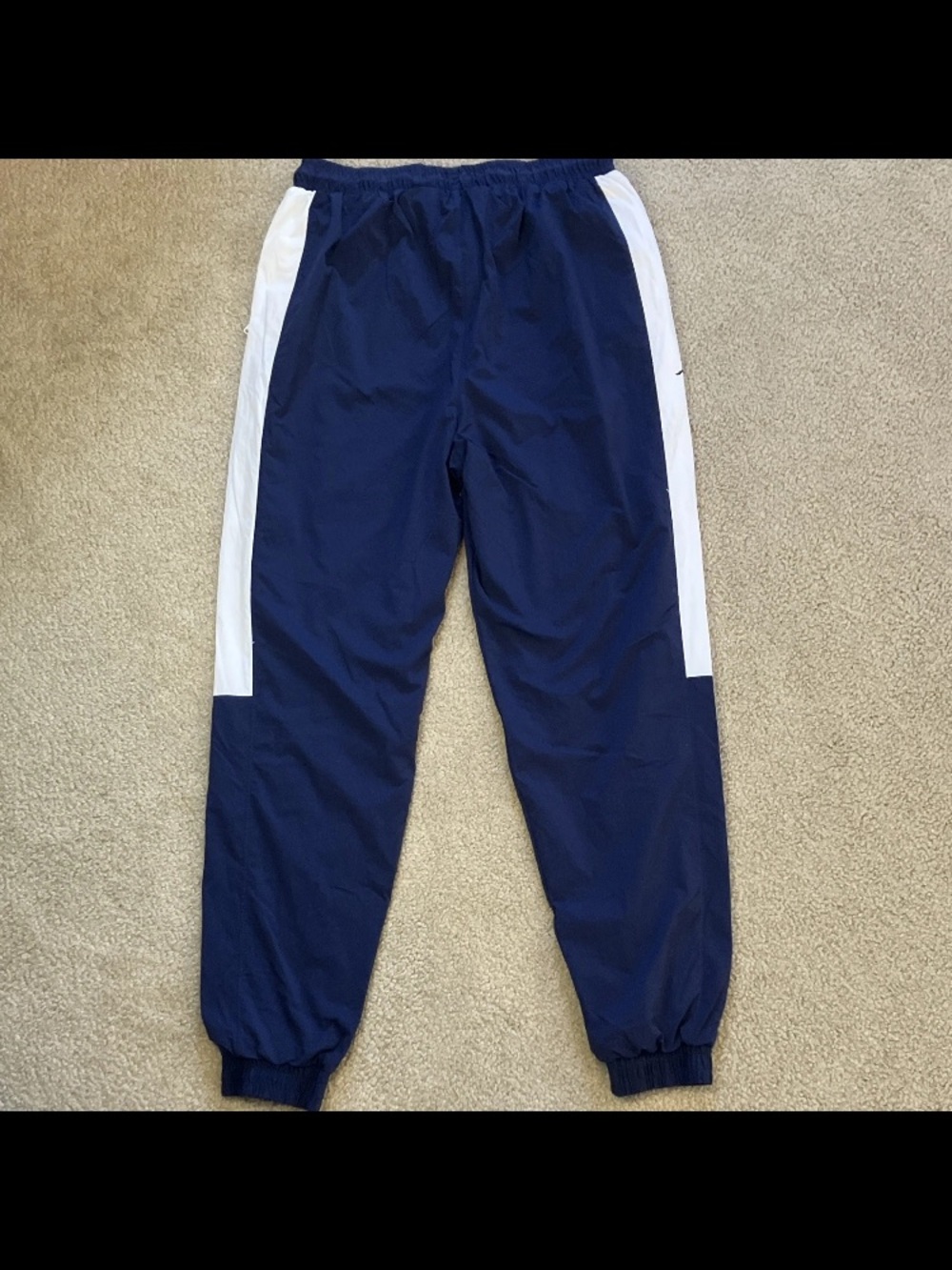 Jordan Men's M Colorblock Track Pants Blue/White Polyester Elastic Drawstring